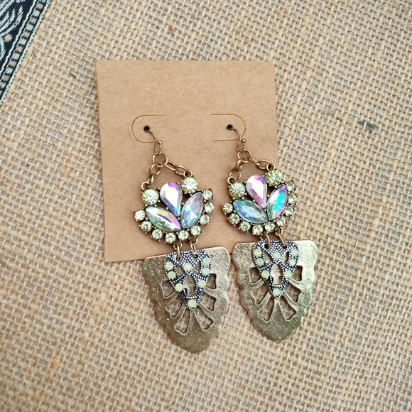 Brass Irridescent Boho Earrings - Picture 3 of 15